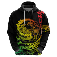 Polynesian Plumeria Hoodie Ride The Waves - Reggae - Wonder Print Shop