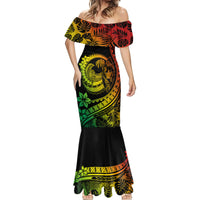 Polynesian Plumeria Mermaid Dress Ride The Waves - Reggae - Wonder Print Shop