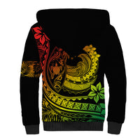 Polynesian Plumeria Sherpa Hoodie Ride The Waves - Reggae - Wonder Print Shop