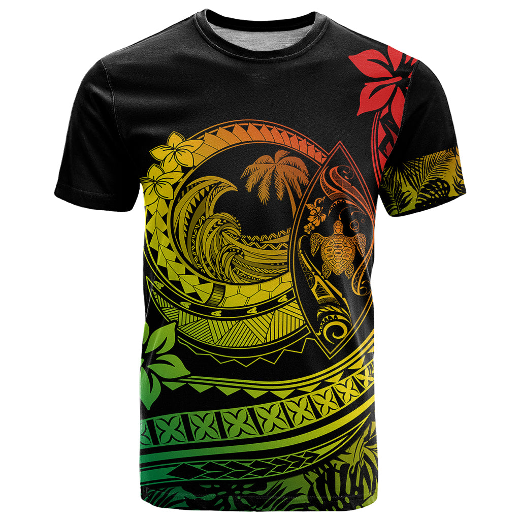Polynesian Plumeria T Shirt Ride The Waves - Reggae - Wonder Print Shop