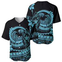 Polynesian Plumeria Baseball Jersey Ride The Waves - Turquoise LT7 - Wonder Print Shop