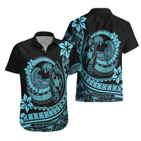 Polynesian Plumeria Hawaiian Shirt Ride The Waves - Turquoise - Wonder Print Shop