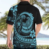 Polynesian Plumeria Hawaiian Shirt Ride The Waves - Turquoise - Wonder Print Shop