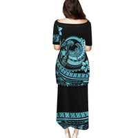 Polynesian Plumeria Puletasi Ride The Waves - Turquoise - Wonder Print Shop