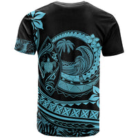 Polynesian Plumeria T Shirt Ride The Waves - Turquoise - Wonder Print Shop