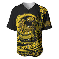 Polynesian Plumeria Baseball Jersey Ride The Waves - Yellow LT7 - Wonder Print Shop