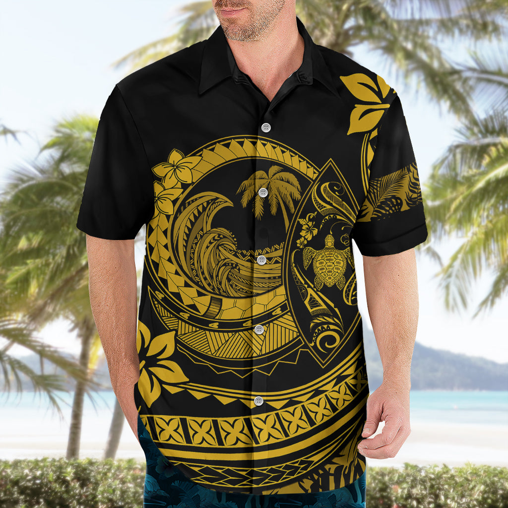 Polynesian Plumeria Hawaiian Shirt Ride The Waves - Yellow - Wonder Print Shop