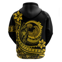 Polynesian Plumeria Hoodie Ride The Waves - Yellow - Wonder Print Shop