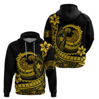 Polynesian Plumeria Hoodie Ride The Waves - Yellow - Wonder Print Shop