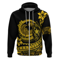 Polynesian Plumeria Hoodie Ride The Waves - Yellow - Wonder Print Shop