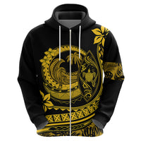 Polynesian Plumeria Hoodie Ride The Waves - Yellow - Wonder Print Shop