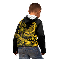 Polynesian Plumeria Kid Hoodie Ride The Waves - Yellow - Wonder Print Shop