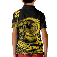 Polynesian Plumeria Kid Polo Shirt Ride The Waves - Yellow - Wonder Print Shop