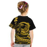 Polynesian Plumeria Kid T Shirt Ride The Waves - Yellow - Wonder Print Shop