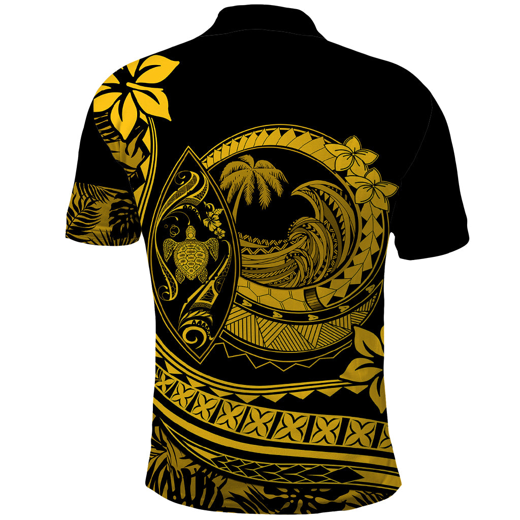 Polynesian Plumeria Polo Shirt Ride The Waves - Yellow - Wonder Print Shop