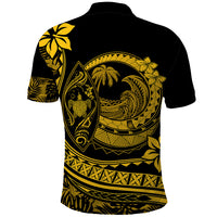 Polynesian Plumeria Polo Shirt Ride The Waves - Yellow - Wonder Print Shop