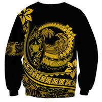 Polynesian Plumeria Sweatshirt Ride The Waves - Yellow - Wonder Print Shop