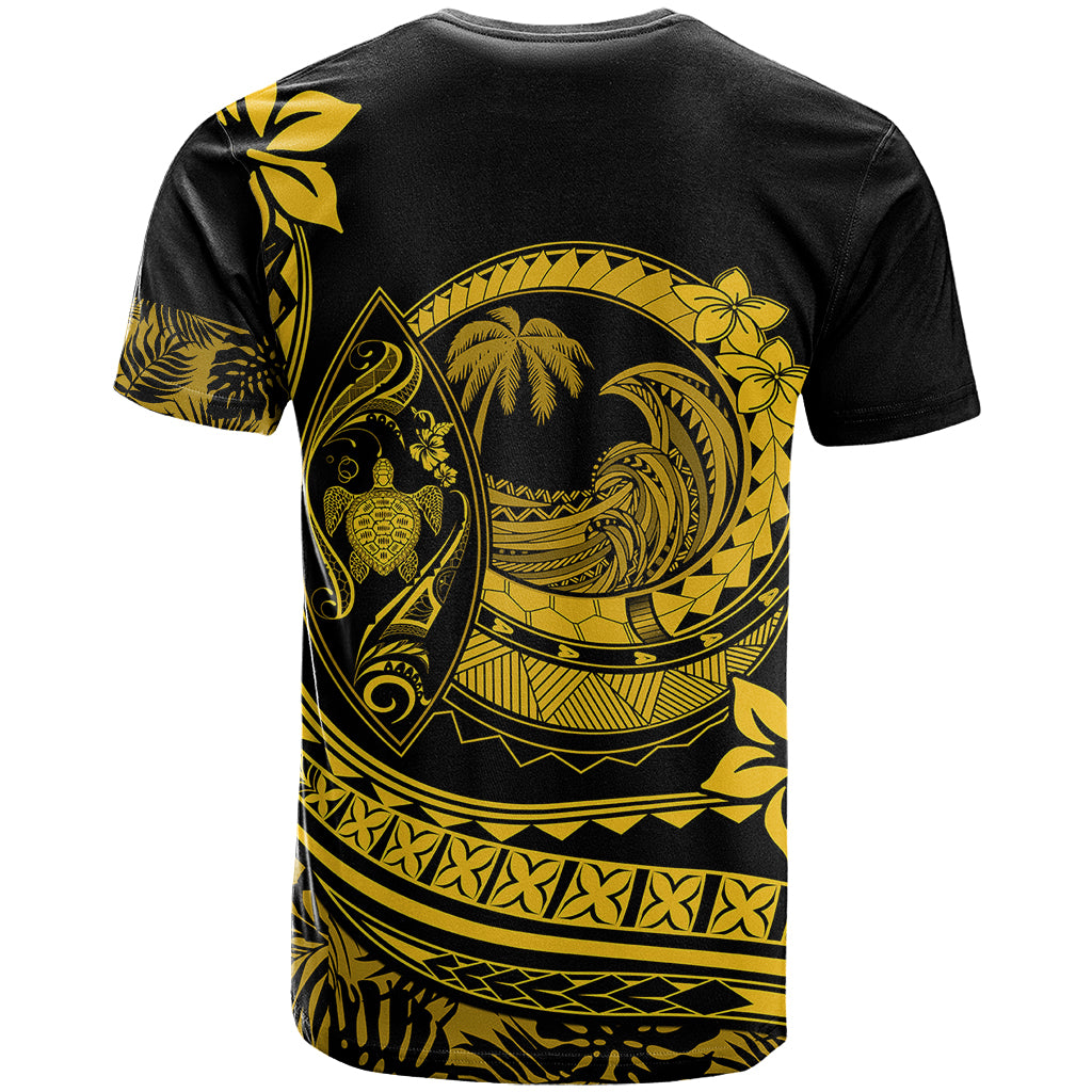 Polynesian Plumeria T Shirt Ride The Waves - Yellow - Wonder Print Shop