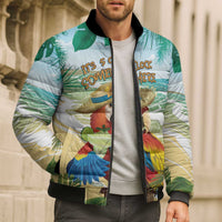 Aloha Hawaii It's 5 o'clock Somewhere Bomber Puffer Jacket - Wonder Print Shop