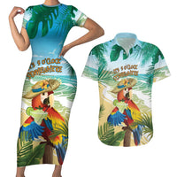 Aloha Hawaii It's 5 o'clock Somewhere Couples Matching Short Sleeve Bodycon Dress and Hawaiian Shirt - Wonder Print Shop