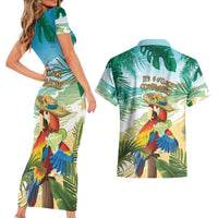 Aloha Hawaii It's 5 o'clock Somewhere Couples Matching Short Sleeve Bodycon Dress and Hawaiian Shirt - Wonder Print Shop