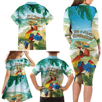 Aloha Hawaii It's 5 o'clock Somewhere Family Matching Long Sleeve Bodycon Dress and Hawaiian Shirt - Wonder Print Shop