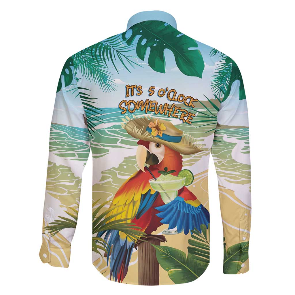 Aloha Hawaii It's 5 o'clock Somewhere Family Matching Long Sleeve Bodycon Dress and Hawaiian Shirt - Wonder Print Shop
