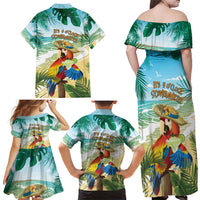 Aloha Hawaii It's 5 o'clock Somewhere Family Matching Off Shoulder Maxi Dress and Hawaiian Shirt - Wonder Print Shop