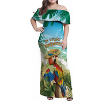 Aloha Hawaii It's 5 o'clock Somewhere Family Matching Off Shoulder Maxi Dress and Hawaiian Shirt - Wonder Print Shop