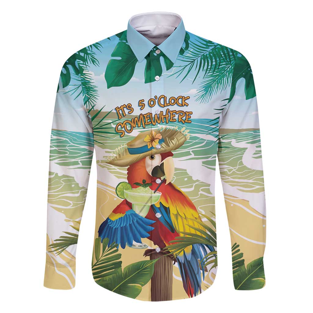 Aloha Hawaii It's 5 o'clock Somewhere Family Matching Off Shoulder Short Dress and Hawaiian Shirt - Wonder Print Shop