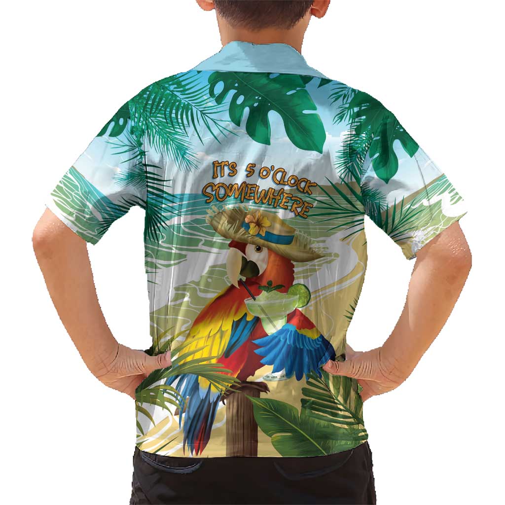 Aloha Hawaii It's 5 o'clock Somewhere Family Matching Short Sleeve Bodycon Dress and Hawaiian Shirt - Wonder Print Shop