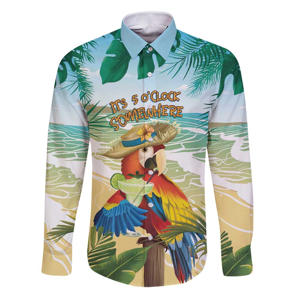 Aloha Hawaii It's 5 o'clock Somewhere Family Matching Short Sleeve Bodycon Dress and Hawaiian Shirt - Wonder Print Shop
