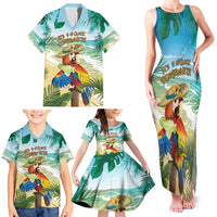 Aloha Hawaii It's 5 o'clock Somewhere Family Matching Tank Maxi Dress and Hawaiian Shirt - Wonder Print Shop