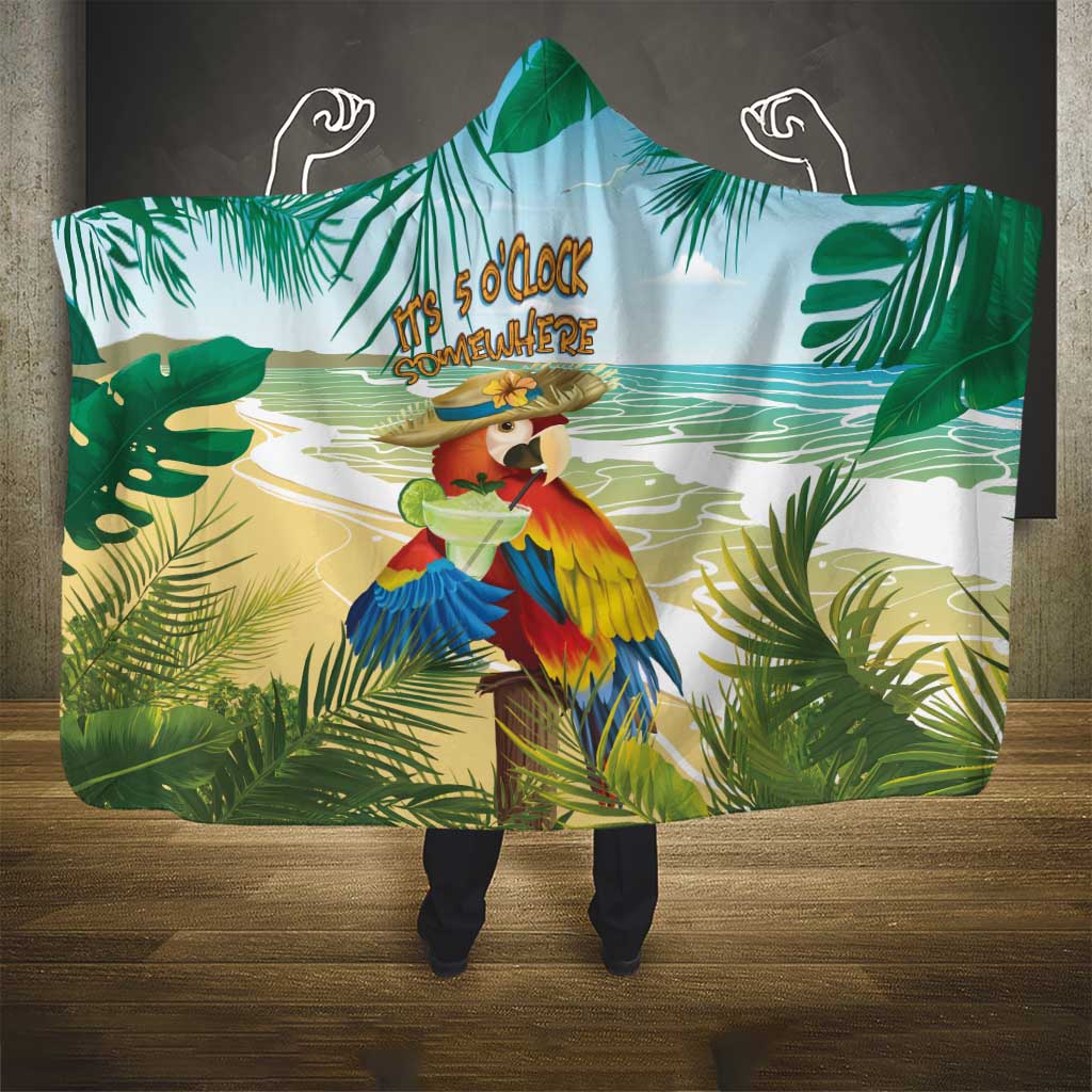 Aloha Hawaii It's 5 o'clock Somewhere Hooded Blanket - Wonder Print Shop