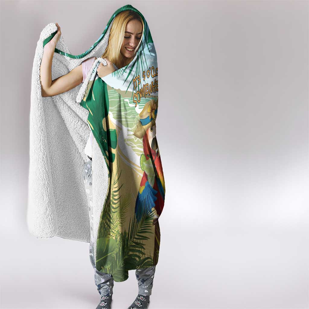 Aloha Hawaii It's 5 o'clock Somewhere Hooded Blanket - Wonder Print Shop
