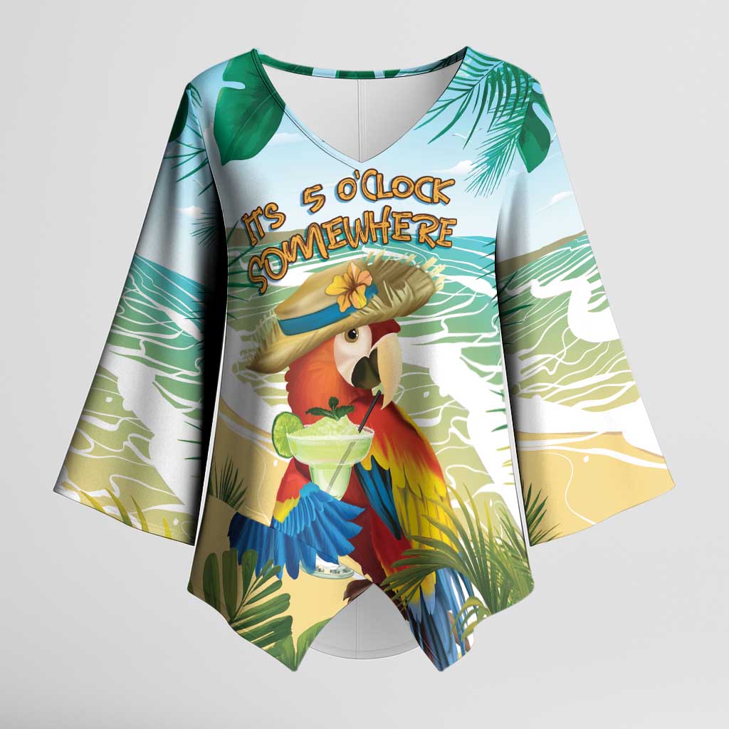 Aloha Hawaii It's 5 o'clock Somewhere Kimono Sleeve Blouse - Wonder Print Shop