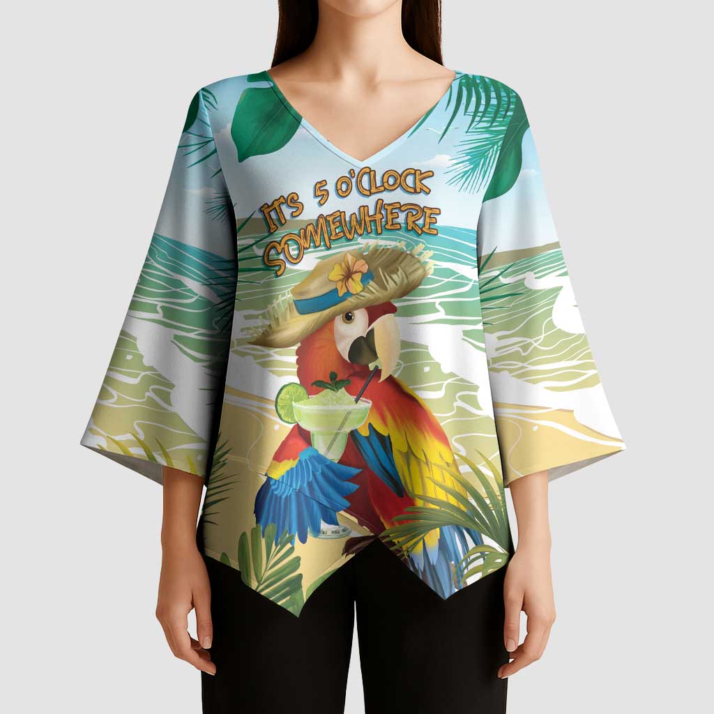 Aloha Hawaii It's 5 o'clock Somewhere Kimono Sleeve Blouse - Wonder Print Shop
