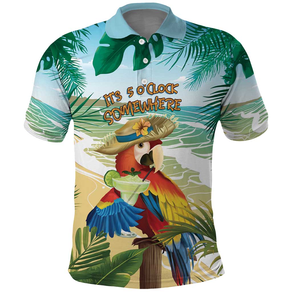 Aloha Hawaii It's 5 o'clock Somewhere Polo Shirt - Wonder Print Shop