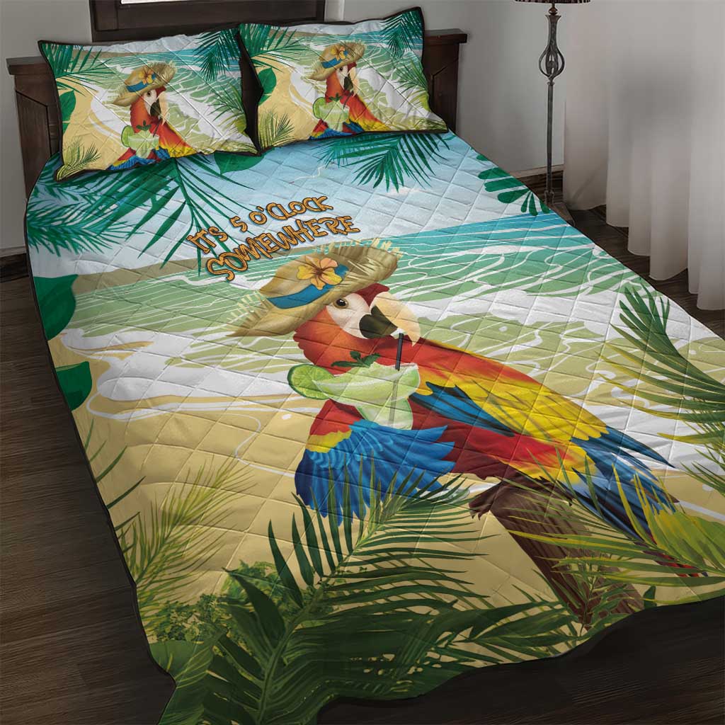 Aloha Hawaii It's 5 o'clock Somewhere Quilt Bed Set - Wonder Print Shop