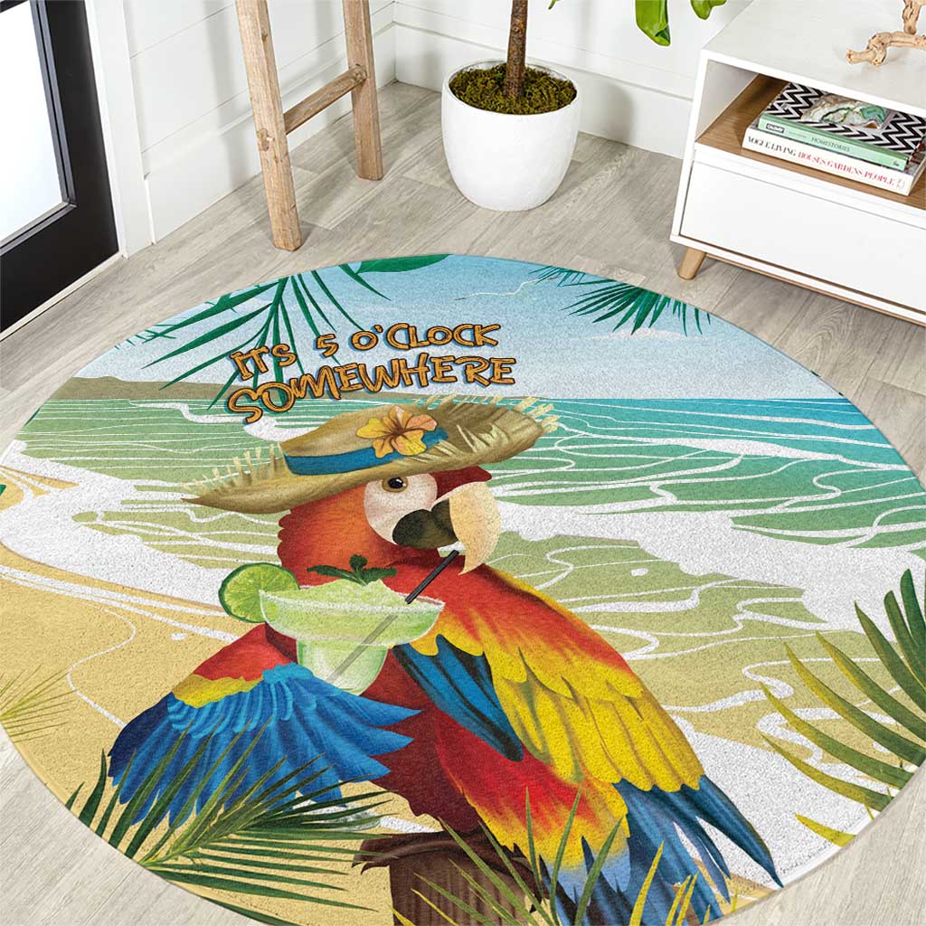 Aloha Hawaii It's 5 o'clock Somewhere Round Carpet - Wonder Print Shop