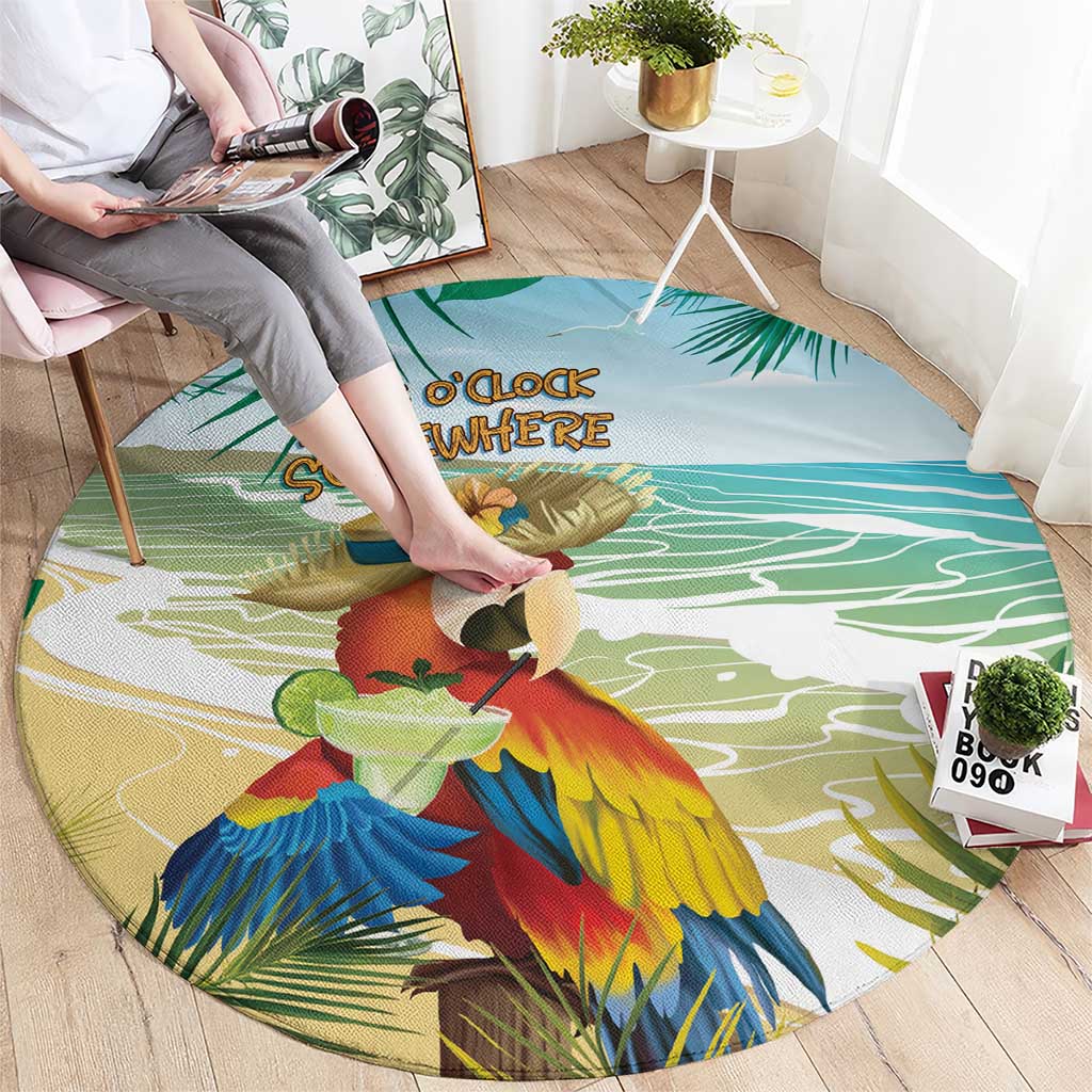 Aloha Hawaii It's 5 o'clock Somewhere Round Carpet - Wonder Print Shop