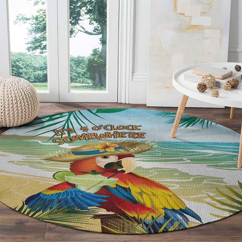 Aloha Hawaii It's 5 o'clock Somewhere Round Carpet - Wonder Print Shop