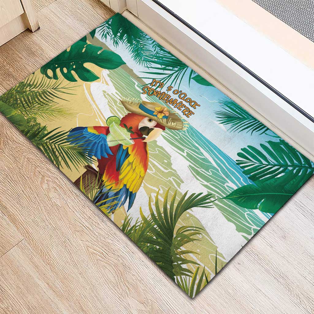 Aloha Hawaii It's 5 o'clock Somewhere Rubber Doormat - Wonder Print Shop