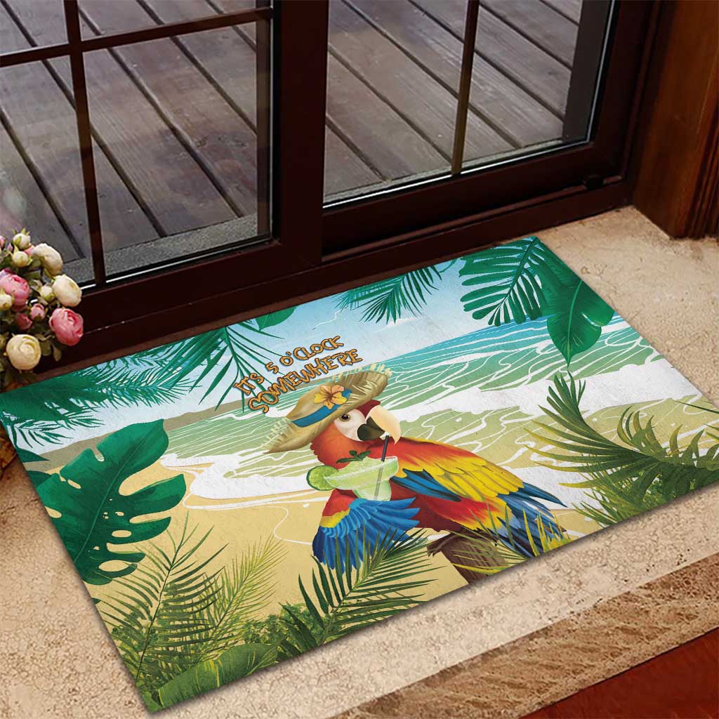 Aloha Hawaii It's 5 o'clock Somewhere Rubber Doormat - Wonder Print Shop