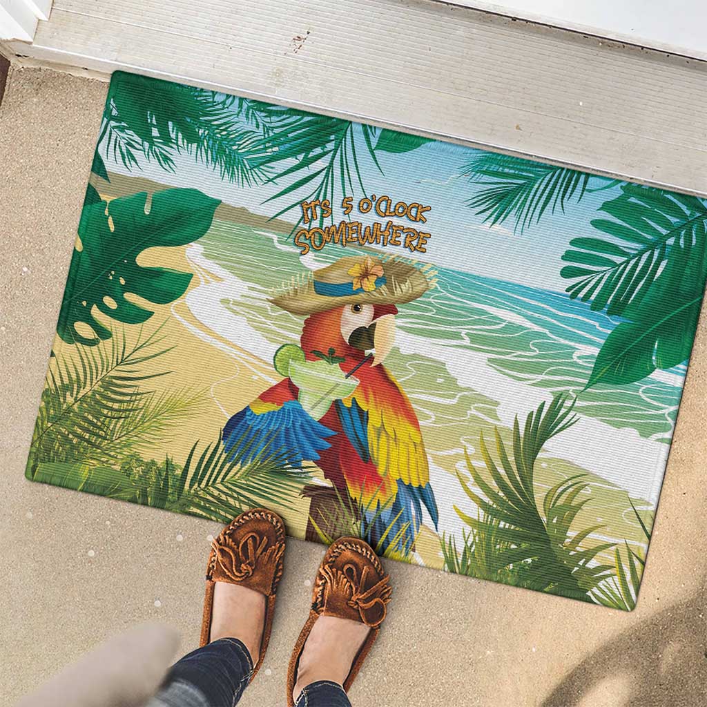 Aloha Hawaii It's 5 o'clock Somewhere Rubber Doormat - Wonder Print Shop
