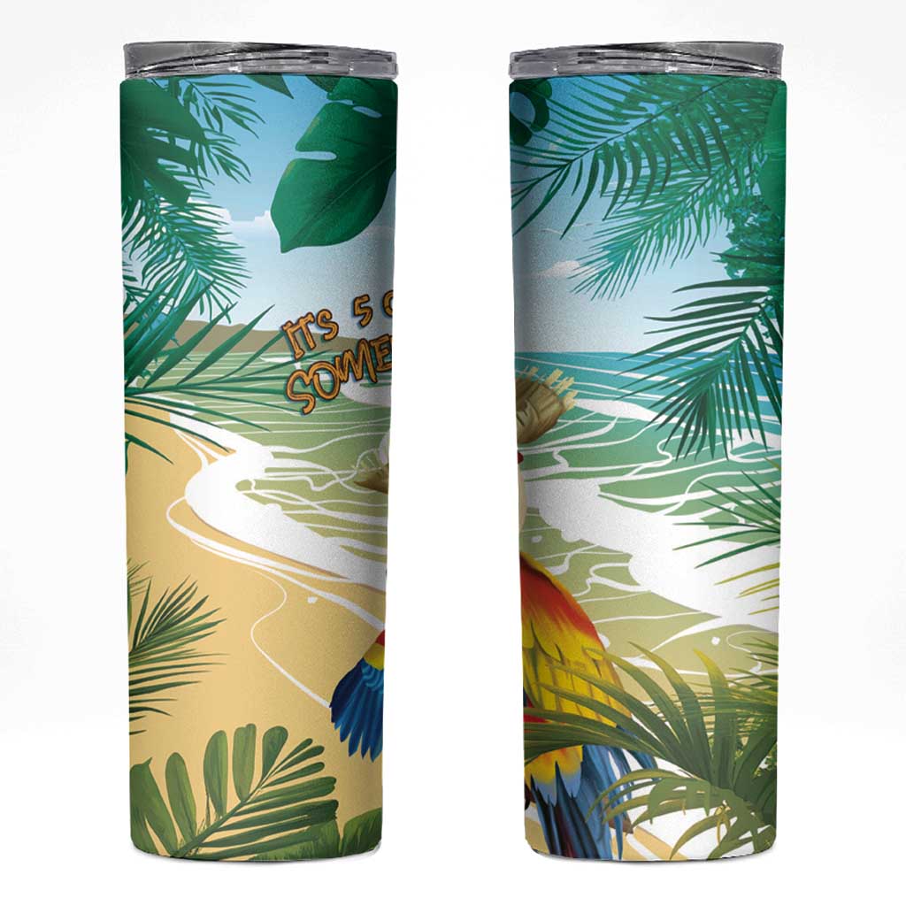 Aloha Hawaii It's 5 o'clock Somewhere Skinny Tumbler - Wonder Print Shop