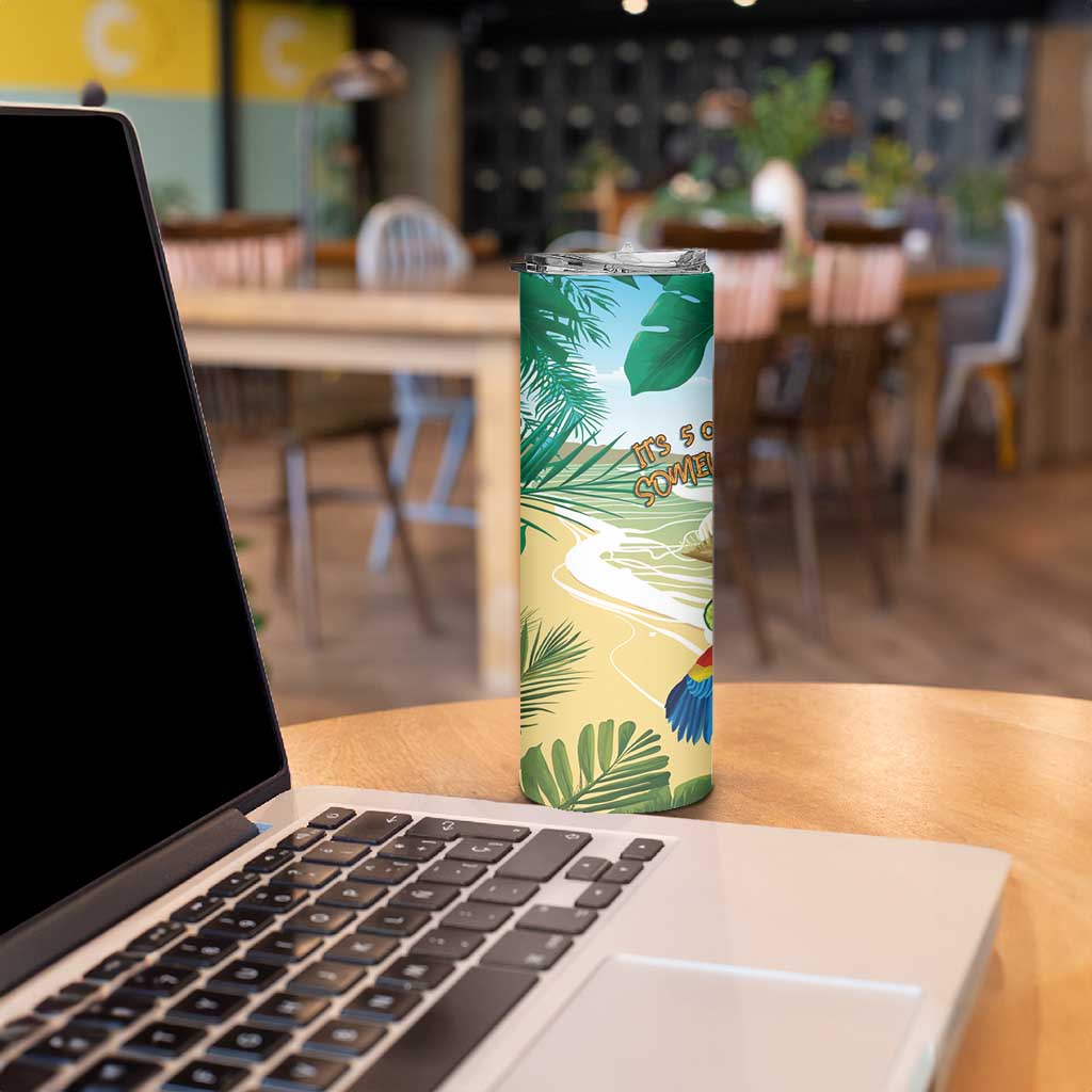 Aloha Hawaii It's 5 o'clock Somewhere Skinny Tumbler - Wonder Print Shop