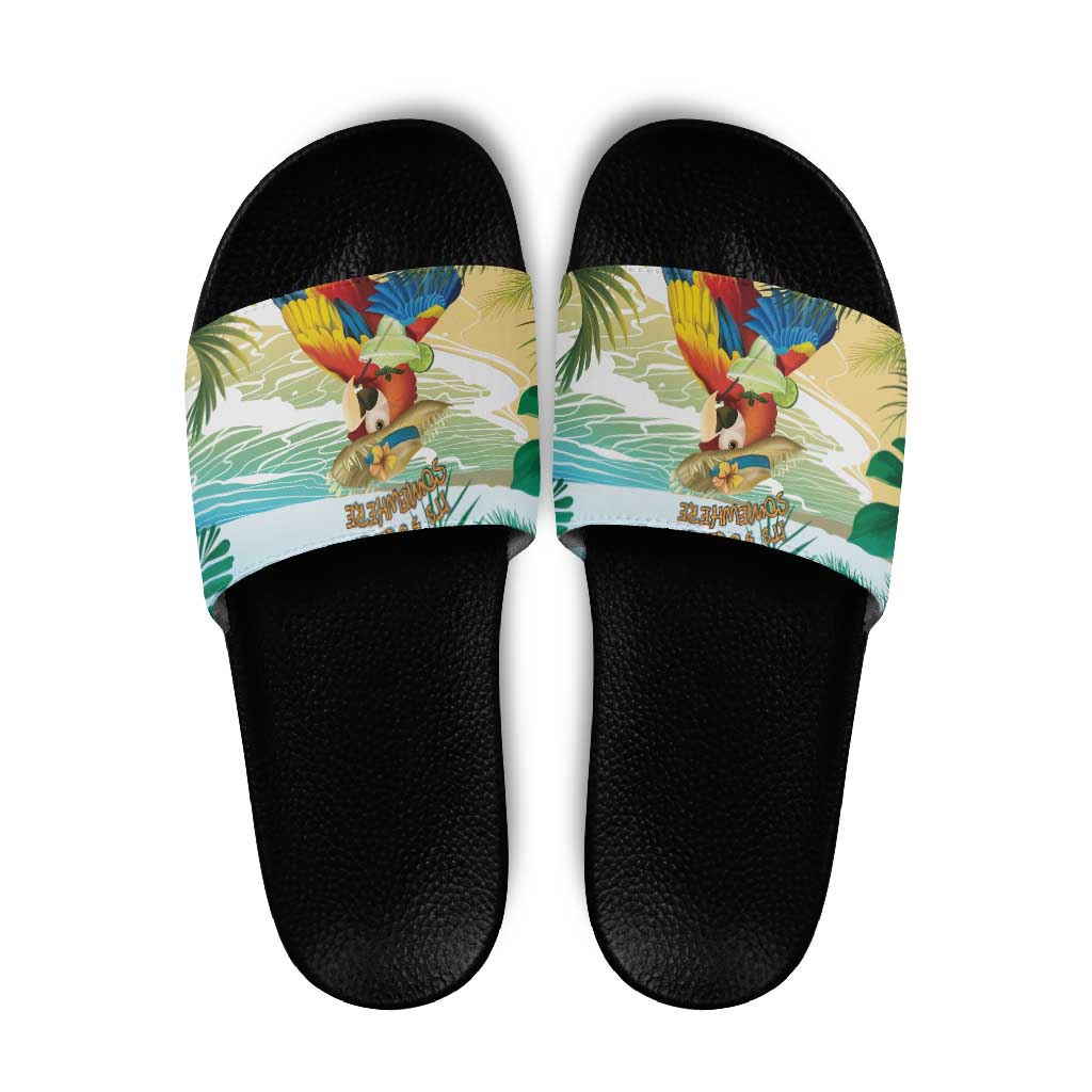 Aloha Hawaii It's 5 o'clock Somewhere Slide Sandals - Wonder Print Shop