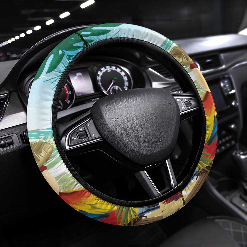 Aloha Hawaii It's 5 o'clock Somewhere Steering Wheel Cover - Wonder Print Shop