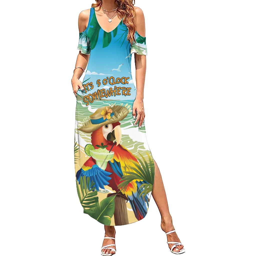 Aloha Hawaii It's 5 o'clock Somewhere Summer Maxi Dress - Wonder Print Shop